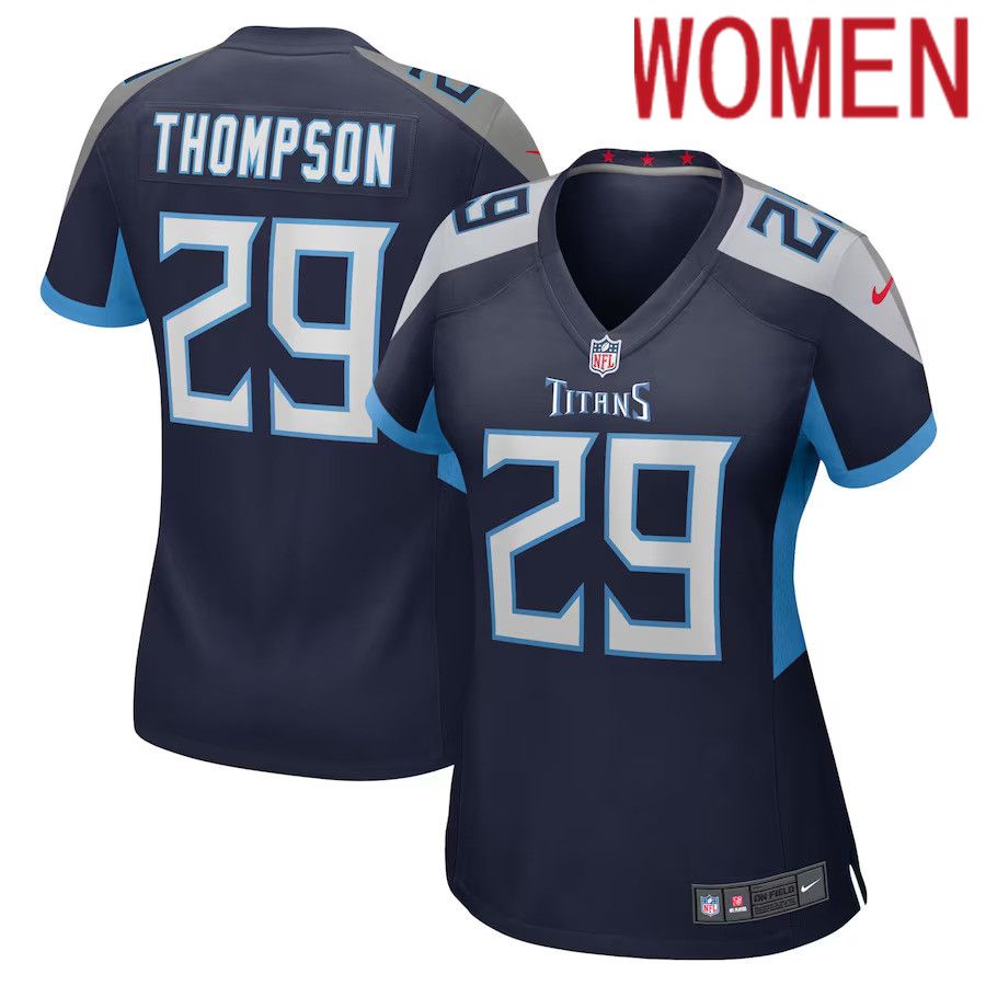 Women Tennessee Titans #29 Josh Thompson Nike Navy Home Game Player NFL Jersey->women nfl jersey->Women Jersey